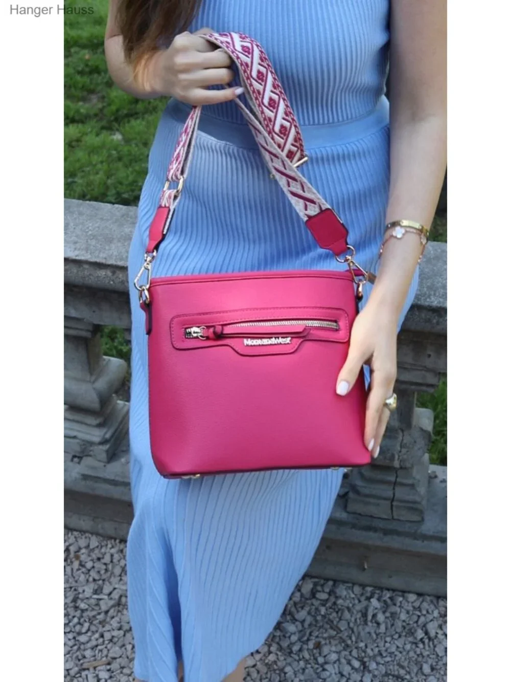 Vegan Leather Tote & Crossbody Bag Set with Guitar Strap